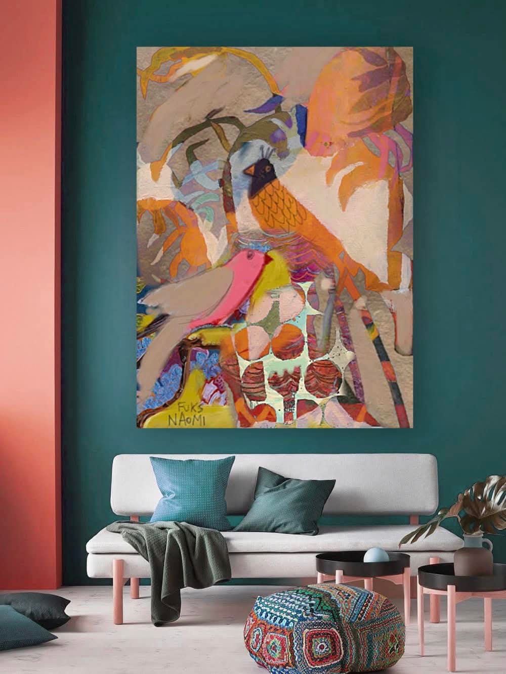 Abstract Birds in a Tropical Paradise